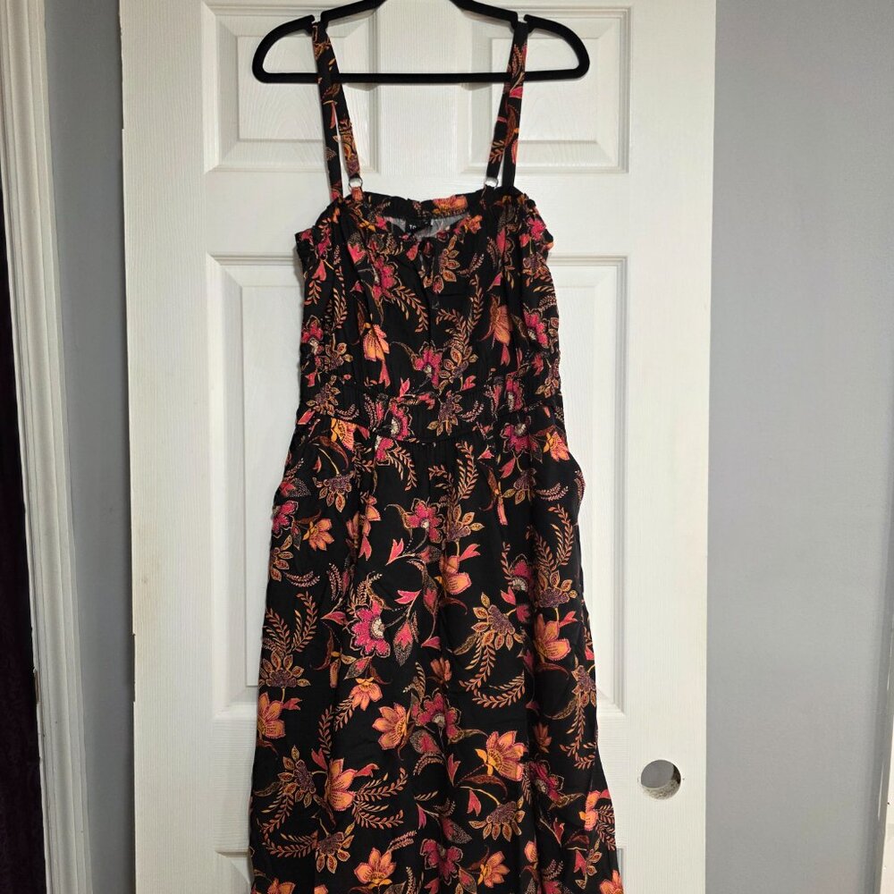 Tea Length Wash Challis Sleeveless Aline Dress- Torrid Size 1 (14-16) - Picture 3 of 4